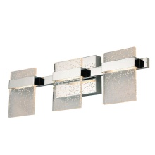 B2B Spec 204485A - 3 LT Integrated LED Bath/Vanity Light w/ Chrome Finish & Clear Seedy Acrylic Shade