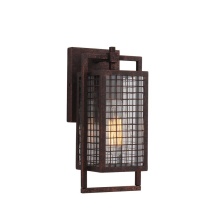 B2B Spec 204546A - 1 LT Outdoor Wall Light w/ Rust Color Finish & Clear Glass Shade