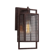 B2B Spec 204547A - 1 LT Outdoor Wall Light w/ Rust Color Finish & Clear Glass Shade