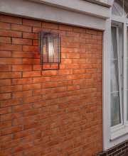 B2B Spec 204548A - 1 LT Outdoor Wall Light w/ Rust Color Finish & Clear Glass Shade
