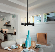 B2B Spec 204551A - 3 LT Open Bulb Chandelier w/ Matte Black Finish