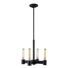 B2B Spec 204552A - 4 LT Open Bulb Chandelier w/ Matte Black Finish