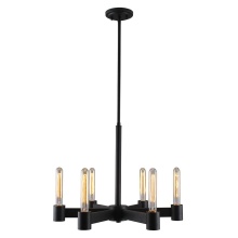 B2B Spec 204553A - 6 LT Open Bulb Chandelier w/ Matte Black Finish