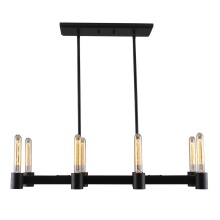 B2B Spec 204554A - 8 LT Open Bulb Linear Pendant w/ Matte Black Finish
