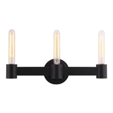 B2B Spec 204555A - 3 LT Bath/Vanity light w/ Matte Black Finish & Open Bulbs