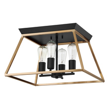 B2B Spec 204599A - 4 LT Open Frame Ceiling Light w/ Brushed Gold & Matte Black Finish