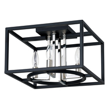 B2B Spec 204602A - 4 LT Open Frame Ceiling Light w/ Matte Black & Chrome Finish