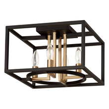 B2B Spec 204604A - 4 LT Open Frame Ceiling Light w/ a Matte Black & Gold Finish