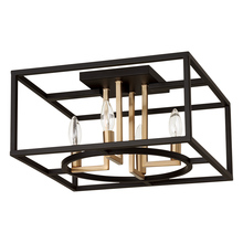 B2B Spec 204606A - 4 LT Open Frame Ceiling Light w/ a Matte Black & Gold Finish