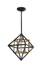 B2B Spec 204682A - Pryor - Geometric Pendant Antique Gold and Black Finish 60W T10 bulb