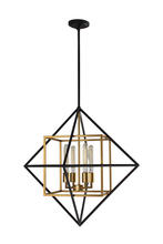 B2B Spec 204683A - 4 LT Open Frame Geometric Pendant w/ an  Antique Gold & Black Finish