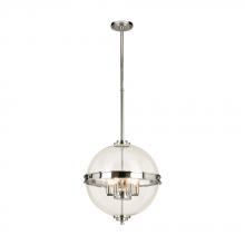 B2B Spec 204702A - 6 LT Pendant with a Chrome Finish and Clear Glass 60W B10 Bulbs