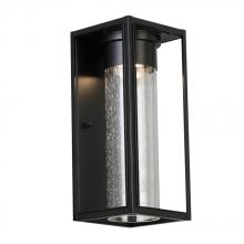 B2B Spec 204704A - 1 LT Integrated LED Outdoor Wall Light w/ Black Finish & Clear Seeded Glass Shade