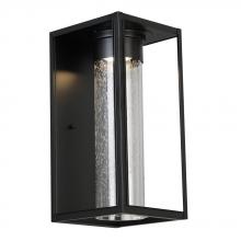 B2B Spec 204705A - 1 LT Integrated LED Outdoor Wall Light w/ Black Finish & Clear Seeded Glass Shade