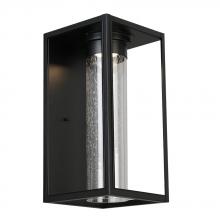 B2B Spec 204706A - 1 LT Integrated LED Outdoor Wall Light w/ Black Finish & Clear Seeded Glass Shade