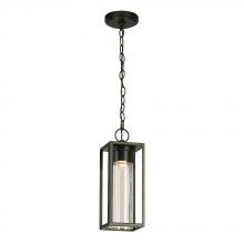 B2B Spec 204707A - Walker Hill - Outdoor Pendant Light Matte Black With Clear Seedy Glass 8W LED