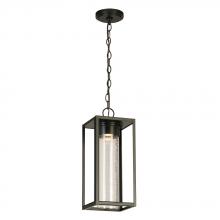 B2B Spec 204708A - Walker Hill - Outdoor Pendant Light Matte Black With Clear Seedy Glass 8W LED