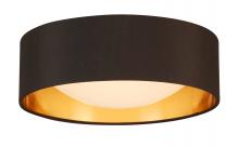 B2B Spec 204717A - LED Ceiling Light - 12" black exterior and Gold Interior fabric Shade With acrylic diffuser