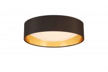 B2B Spec 204721A - Integrated LED 16" Ceiling Light w/ Black & Gold Fabric Shade w/ White Acrylic Diffuser