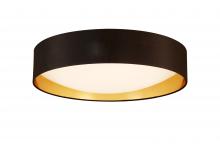 B2B Spec 204724A - Integrated LED 20" Ceiling Light w/ Black & Gold Fabric Shade w/ White Acrylic Diffuser