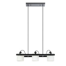 B2B Spec 204941A - 3 LT Island Pendant With Black Finish and White Glass (Like the hornwood)