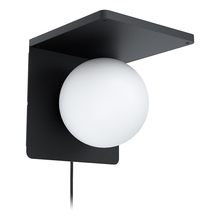 B2B Spec 204965A - Ciglie - Wall Light Black, Opal Glass, 1-15W LED