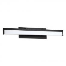 B2B Spec 205129A - Integrated LED Bath/Vanity Light with a Matte Black Finish and White Acrylic Shade 24.5W