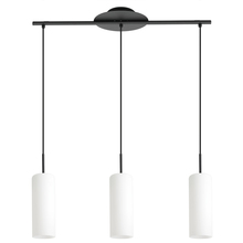 B2B Spec 205132A - Troy 3 - 3 Light Linear Pendant Sturctured Black Finish Opal Glass Shades 3-60W