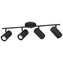 B2B Spec 205134A - 4 LT Fixed Track Light w/ Black Finish & Black Adjustable Cylinder Shades