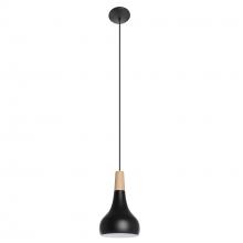 B2B Spec 205154A - Sabinar - 1 LT Pendant with a Structured Black Finish and Structured Black Exterior & White Interior
