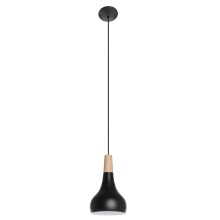 B2B Spec 205154A - 1 LT Pendant w/ Black Finish & Black & White Metal Shade