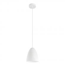 B2B Spec 205287A - 1 LT Pendant w/ White Exterior & Matte White Interior Metal Shade