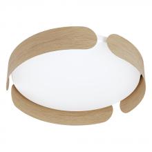 B2B Spec 205421A - Valcasotto - 1 Light Integrated LED Celing Light With Wood Finish and White Acrylic Shade 24W