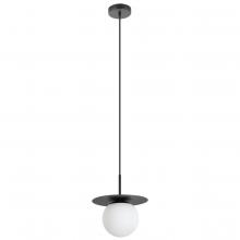B2B Spec 205632A - 1 Lt Mini Pendant w/ a Structured  Black Finish & White Glass Shade