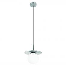 B2B Spec 205645A - 1 Lt Mini Pendant With Matte Nickel Finish and White Glass Shade 1-60W E26 Bulb