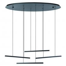 B2B Spec 205646A - Integrated LED 4 Lt Pendant With a Matte Black Finish and Matte Black light bars