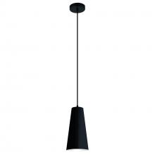 B2B Spec 205651A - 1 LT Mini Pendant With Structured Black Finish and Structured Black Exterior and White Interior