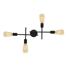 B2B Spec 205768A - 4 LT Open Bulb Wall/Ceiling Light w/ Matte Black Finish