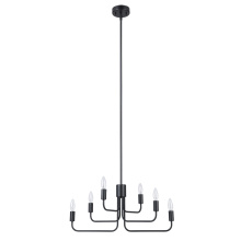 B2B Spec 205807A - 6 LT Open Bulb 3 Tier Chandelier w/ Structured Black Finish