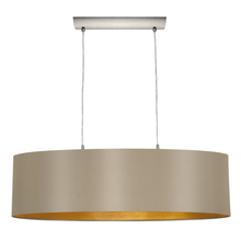 B2B Spec 31613A - 2 LT Mult Light Pendant w/ Matte Nickel Finish & Cappucino & Gold Shade