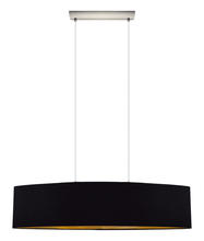 B2B Spec 31616A - 2 LT Pendant w/ Satin Nickel Finish & Black & Gold Shade