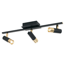 B2B Spec 39146A - 3 LT Integrated LED Track Light w/Black & Brass Finish w/ Adjustable Lamp Heads