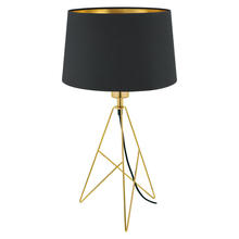 B2B Spec 39179A - 1 LT Table Lamp Gold Finish Black exterior Gold Interior Shade 1-12W A19 LED