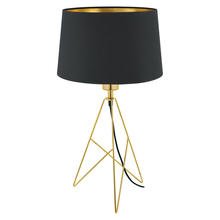B2B Spec 39179A - 1 LT Table Lamp w/ a Gold Finish Base & Black Exterior & Gold Interior Shade