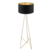 B2B Spec 39231A - 1 LT Floor Lamp w/ a Gold Finish Base & Black Exterior & Gold Interior Shade