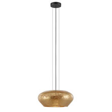 B2B Spec 39595A - 3 LT Pendant w/ Black Finish & Gold Leaf Glass Shade