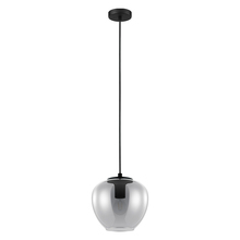 B2B Spec 39656A - 1 LT Mini Pendant w/ Black Finish & Chrome Smoked Glass Shade