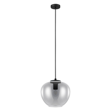 B2B Spec 39657A - 1 LT Pendant w/ Black Finish & Chrome Smoked Glass Shade
