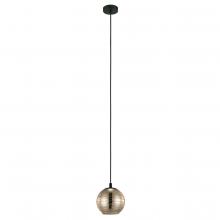 B2B Spec 39684A - 1 LT Mini Pendant With Black Finish and Gold Vaporized Glass Shade 1-40W E26 Bulb