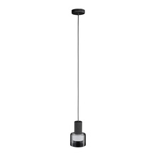 B2B Spec 39725A - 1 LT Mini Pendant w/ Black Finish & White Interior & Clear Outer Glass Shade
